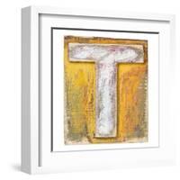 Wooden Alphabet Block, Letter T-donatas1205-Framed Art Print