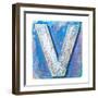 Wooden Alphabet Block, Letter V-donatas1205-Framed Art Print