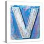 Wooden Alphabet Block, Letter V-donatas1205-Stretched Canvas