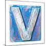 Wooden Alphabet Block, Letter V-donatas1205-Mounted Art Print