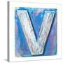 Wooden Alphabet Block, Letter V-donatas1205-Stretched Canvas