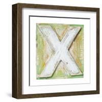 Wooden Alphabet Block, Letter X-donatas1205-Framed Art Print