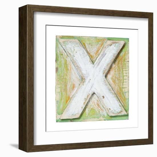 Wooden Alphabet Block, Letter X-donatas1205-Framed Art Print