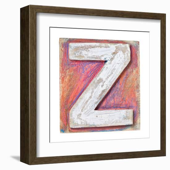 Wooden Alphabet Block, Letter Z-donatas1205-Framed Art Print