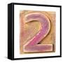 Wooden Alphabet Block, Number 2-donatas1205-Framed Stretched Canvas