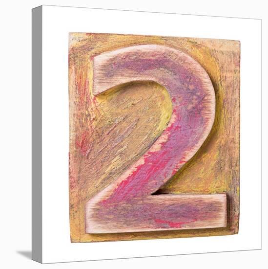 Wooden Alphabet Block, Number 2-donatas1205-Stretched Canvas