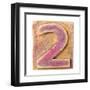 Wooden Alphabet Block, Number 2-donatas1205-Framed Art Print