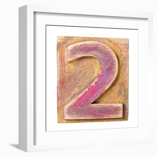 Wooden Alphabet Block, Number 2-donatas1205-Framed Art Print