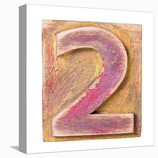 Wooden Alphabet Block, Number 2-donatas1205-Stretched Canvas