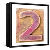 Wooden Alphabet Block, Number 2-donatas1205-Framed Stretched Canvas