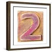 Wooden Alphabet Block, Number 2-donatas1205-Framed Art Print