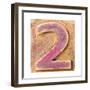 Wooden Alphabet Block, Number 2-donatas1205-Framed Art Print