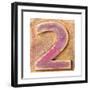 Wooden Alphabet Block, Number 2-donatas1205-Framed Art Print