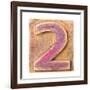 Wooden Alphabet Block, Number 2-donatas1205-Framed Art Print