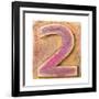 Wooden Alphabet Block, Number 2-donatas1205-Framed Art Print