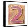 Wooden Alphabet Block, Number 2-donatas1205-Framed Stretched Canvas