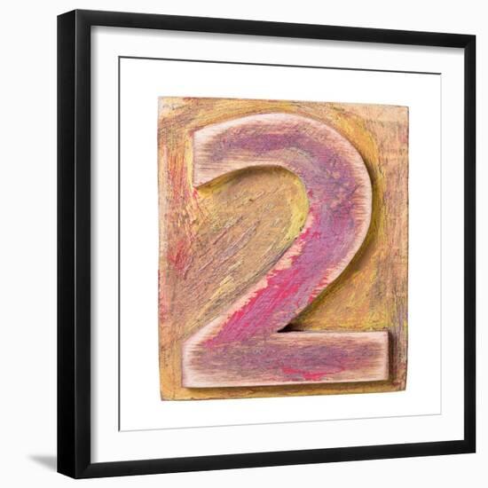 Wooden Alphabet Block, Number 2-donatas1205-Framed Premium Giclee Print