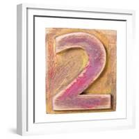 Wooden Alphabet Block, Number 2-donatas1205-Framed Premium Giclee Print