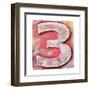 Wooden Alphabet Block, Number 3-donatas1205-Framed Art Print