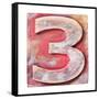 Wooden Alphabet Block, Number 3-donatas1205-Framed Stretched Canvas