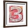 Wooden Alphabet Block, Number 3-donatas1205-Framed Art Print