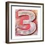 Wooden Alphabet Block, Number 3-donatas1205-Framed Art Print