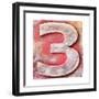 Wooden Alphabet Block, Number 3-donatas1205-Framed Art Print