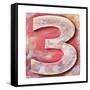 Wooden Alphabet Block, Number 3-donatas1205-Framed Stretched Canvas