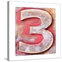 Wooden Alphabet Block, Number 3-donatas1205-Stretched Canvas