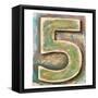 Wooden Alphabet Block, Number 5-donatas1205-Framed Stretched Canvas