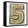 Wooden Alphabet Block, Number 5-donatas1205-Framed Stretched Canvas