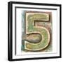 Wooden Alphabet Block, Number 5-donatas1205-Framed Art Print