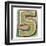 Wooden Alphabet Block, Number 5-donatas1205-Framed Art Print