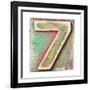 Wooden Alphabet Block, Number 7-donatas1205-Framed Art Print