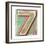 Wooden Alphabet Block, Number 7-donatas1205-Framed Art Print