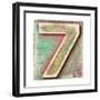 Wooden Alphabet Block, Number 7-donatas1205-Framed Art Print