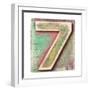 Wooden Alphabet Block, Number 7-donatas1205-Framed Art Print