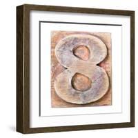 Wooden Alphabet Block, Number 8-donatas1205-Framed Art Print