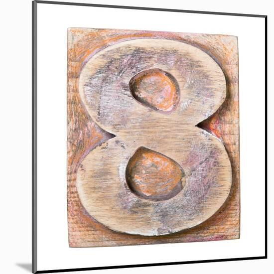 Wooden Alphabet Block, Number 8-donatas1205-Mounted Art Print