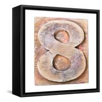 Wooden Alphabet Block, Number 8-donatas1205-Framed Stretched Canvas