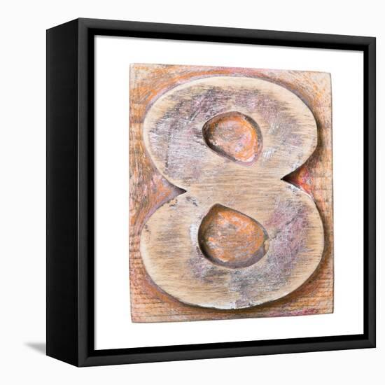 Wooden Alphabet Block, Number 8-donatas1205-Framed Stretched Canvas