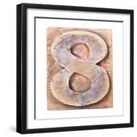 Wooden Alphabet Block, Number 8-donatas1205-Framed Art Print