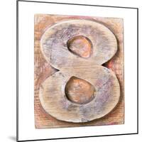 Wooden Alphabet Block, Number 8-donatas1205-Mounted Art Print