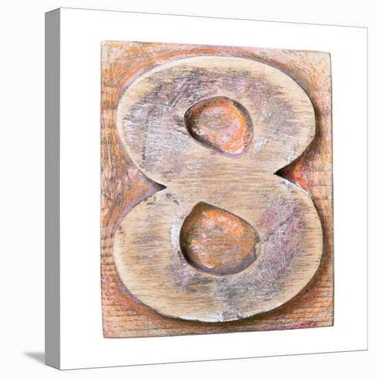 Wooden Alphabet Block, Number 8-donatas1205-Stretched Canvas