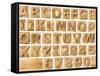 Wooden Alphabet Blocks With Letters And Numbers-donatas1205-Framed Stretched Canvas