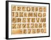 Wooden Alphabet Blocks With Letters And Numbers-donatas1205-Framed Art Print