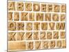 Wooden Alphabet Blocks With Letters And Numbers-donatas1205-Mounted Art Print