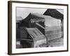 Wooden and Tin Shack with Canvas Roof Housing, Mary Ely Restaurant, Bar B Q Today, in Oil Boomtown-Carl Mydans-Framed Photographic Print