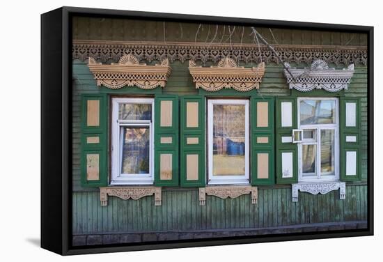 Wooden Architecture, Irkutsk, Siberia, Russia, Eurasia-Bruno Morandi-Framed Stretched Canvas