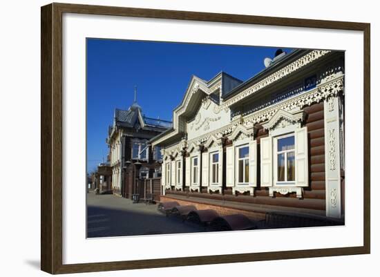 Wooden Architecture, the House of Europe, Irkutsk, Siberia, Russia, Eurasia-Bruno Morandi-Framed Photographic Print